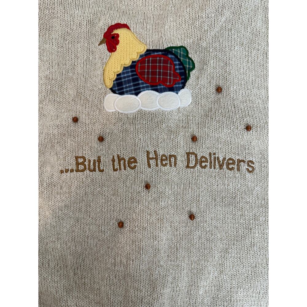 NWT Mandal Bay Rooster Hen Farmhouse Cardigan XXL Linen Cotton Deadstock - Picture 7 of 11